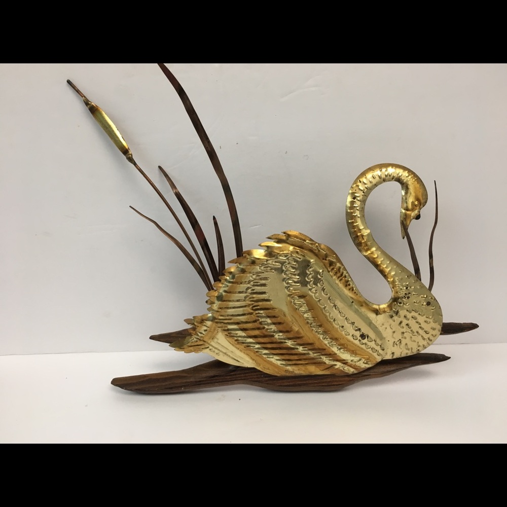 Brass swan wall hanging